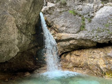 Mlinarica vadisi veya Mlinarica Kanyonu (Triglav Ulusal Parkı, Slovenya) - Die Flussbetten von Mlinarica - Troege der Mlinarica (Troge der Mlinarica), Triglav-Nationalpark (Soca, Slowenien) - Korita Mlinarice (Soca, Slovenya))