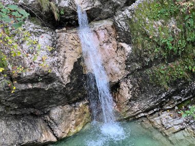 Fratarica kanyonu ve dere şelaleleri, Log pod Mangartom (Triglav Ulusal Parkı, Slovenya) - Fratarica-Schlucht und Bachwasserfaelle (Triglav-Nationalpark, Slowenien)