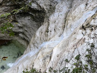 Fratarica kanyonu ve dere şelaleleri, Log pod Mangartom (Triglav Ulusal Parkı, Slovenya) - Fratarica-Schlucht und Bachwasserfaelle (Triglav-Nationalpark, Slowenien)