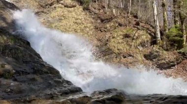 Dundelbachfalls şelalesi ya da şelale Dundelbachfall (Dundelbach alp akıntısında şelale), Lungern, İsviçre - Dundelbachfaelle Wasserfaelle oder Wasserfall Dundelbachfalle (Schweiz)