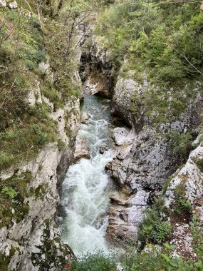 The Great Soca Gorge (Triglav Ulusal Parkı, Slovenya) - Grosse Soca-Schlucht oder Grosse Soca-Troege, Nationalpark Triglav (Grosse Soca-Troege, Slowenien) - Velika korita Soce (Triglavski narodni parkı, Slovenija)