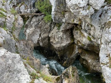 The Great Soca Gorge (Triglav Ulusal Parkı, Slovenya) - Grosse Soca-Schlucht oder Grosse Soca-Troege, Nationalpark Triglav (Grosse Soca-Troege, Slowenien) - Velika korita Soce (Triglavski narodni parkı, Slovenija)