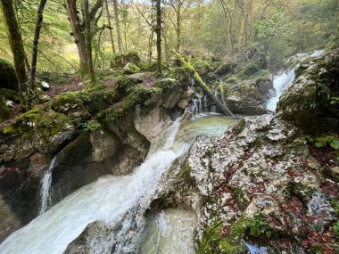 Lepenca deresi, Bovec (Triglav Ulusal Parkı, Slovenya) - Sunik-Wasserhain oder Wasserfaelle am Bach Lepenca (Triglav-Nationalpark, Slowenien) - Sunikov vodni gaj v Lepeni, Bovec (Triglavski narodni parkı))