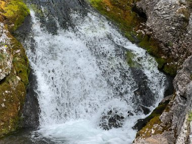Soca, Trenta (Triglav Milli Parkı, Slovenya) - Wasserfaelle und Kaskaden unter der Quelle des Flusses Soca, Trenta (Triglav-Nationalpark, Slowenien))