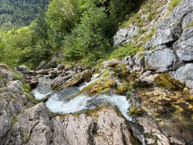 Soca, Trenta (Triglav Milli Parkı, Slovenya) - Wasserfaelle und Kaskaden unter der Quelle des Flusses Soca, Trenta (Triglav-Nationalpark, Slowenien))