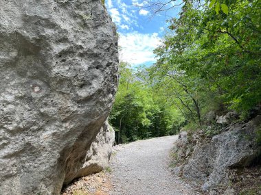 Velika Paklenica kanyonu, Starigrad (Paklenica Ulusal Parkı, Hırvatistan) - Bergsteiger in der Schlucht Velika Paklenica, Starigrad (Nationalpark Paklenica) - Planinarske staze u kanjonu Velike Paklenice