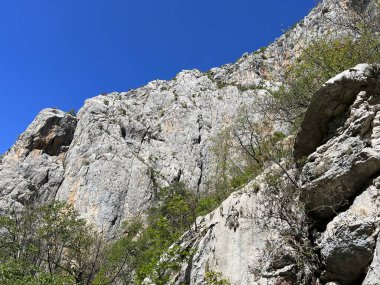 Mala Paklenica kanyonu, Seline (Paklenica Ulusal Parkı, Hırvatistan) - Kalksteinfelsen in der Schlucht Mala Paklenica, Seline (Nationalpark Paklenica, Kroatien) - Vapnenacke stijene u kanjonu Erkek Paklenice, Seline (Hrvatska)