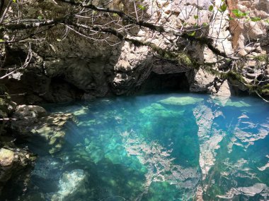 Dabarnica deresinin kaynağı, Zrmanja Nehri 'nin sağ kolu (Velebit Doğa Parkı, Hırvatistan) - Izvor Potoka Dabarnica ili vrelo Dabarnice, desne pritoke rijeke Zrmanje (Park prirode Velebit, Hrvatska) - Quelle von Dabarnica (Kroatien))