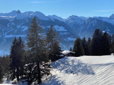 Walen Gölü ya da Walenstadt Gölü (Walensee) ve İsviçre Alpleri 'nde (Schweiz)