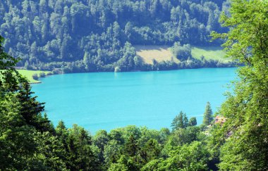 Lungern Gölü veya Doğal Rezervuar Lungerersee - İsviçre Obwald Kantonu (Naturstausee Lungernsee oder Lungerensee - Kanton Obwald, Schweiz)