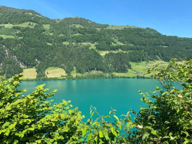 Lungern Gölü veya Doğal Rezervuar Lungerersee - İsviçre Obwald Kantonu (Naturstausee Lungernsee oder Lungerensee - Kanton Obwald, Schweiz)