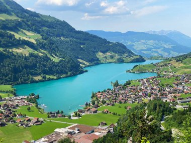 Lungern Gölü veya Doğal Rezervuar Lungerersee - İsviçre Obwald Kantonu (Naturstausee Lungernsee oder Lungerensee - Kanton Obwald, Schweiz)