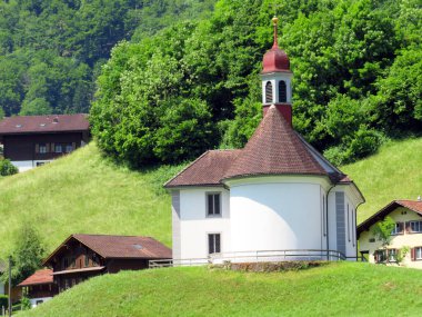 Kapelle St. Antonius von Padua und St. Wendelin Buerglen oder Kapelle St. Antonius und St. Wendelin - Kanton Obwald, Schweiz (Chapel Buerglen veya Chapel Burglein, İsviçre)