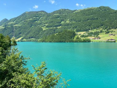 Lungern Gölü veya Doğal Rezervuar Lungerersee - İsviçre Obwald Kantonu (Naturstausee Lungernsee oder Lungerensee - Kanton Obwald, Schweiz)