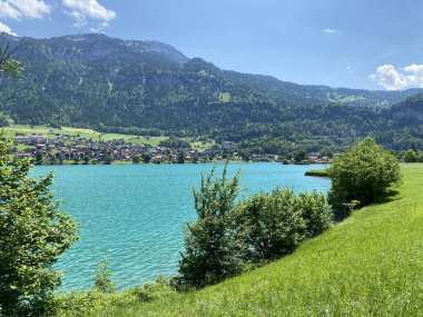 Lungern Gölü veya Doğal Rezervuar Lungerersee - İsviçre Obwald Kantonu (Naturstausee Lungernsee oder Lungerensee - Kanton Obwald, Schweiz)