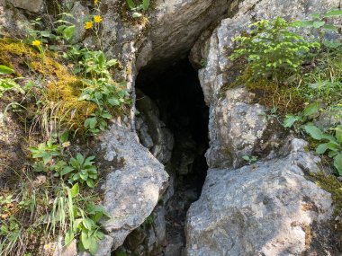 Wetterloch - İsviçre 'de Obwalden kantonundaki Bannwald' ın yukarısındaki Watterloch veya Küçük Mağara (Waetterloch - Waetterloch oder Kleine Hoehle im Bannwald oberhalb Lungern, Schweiz)