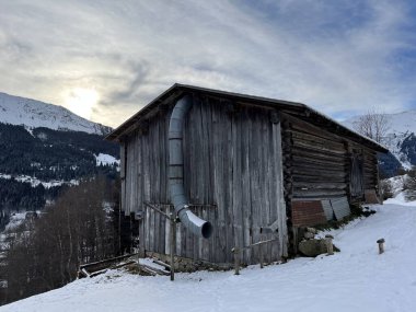 İsviçre 'nin Alp bölgesi turizm beldesi Klosters - Kanton of Grisons, İsviçre (Kanton Graubuenden, Schweiz)