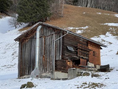 İsviçre 'nin Alp bölgesi turizm beldesi Klosters - Kanton of Grisons, İsviçre (Kanton Graubuenden, Schweiz)