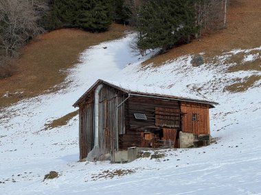 İsviçre 'nin Alp bölgesi turizm beldesi Klosters - Kanton of Grisons, İsviçre (Kanton Graubuenden, Schweiz)