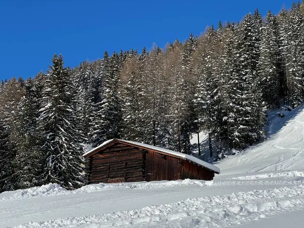 İsviçre 'nin Alp bölgesi turizm beldesi Davos - İsviçre' nin Grison Kantonu (Kanton Graubuenden, Schweiz)
