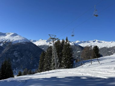 Davos - İsviçre Grisons Kantonu (Sesselbahn Schatzalp-Strelaberg, Davos - Kanton Graubuenden, Schweiz)