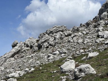 Kireçtaşı kayaları ve karst dağ manzarası - Kuzey Velebit Milli Parkı, Hırvatistan (Vapnenacke stijene i krski planinski krajolik - Nacionalni parkı Sjeverni Velebit, Hrvatska)