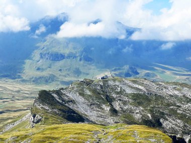 Uri Alp dağlarının yamaçlarındaki çayırlarda ve çayırlarda, Melchtal - Obwalden Kantonu, İsviçre (Kanton Obwald, Schweiz)