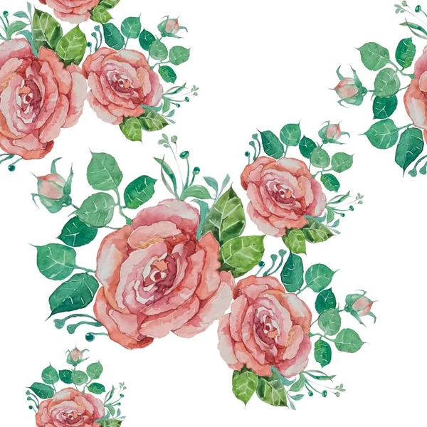 Sömlös Mönster Blomma Sammansättning Dekorativ Bakgrund Botanisk Färg Illustration Akvarell — Stockfoto