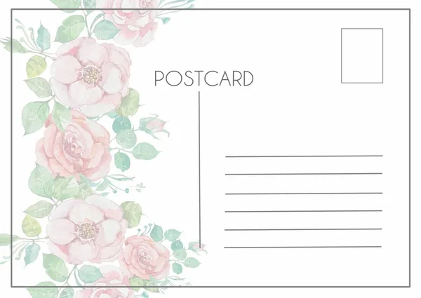 Card Layout Design Flower Composition Decorative Background Botanical Color Illustration — Stock Photo, Image