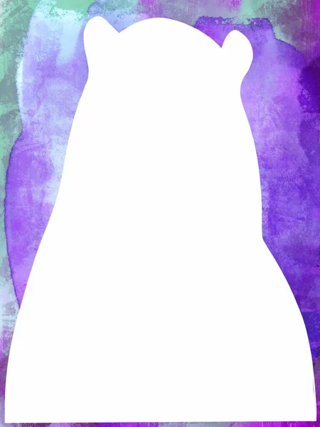 Портрет Білого Великого Ведмедя Декоративному Барвистому Фоні Ілюстрація Захисту Білих — стокове фото
