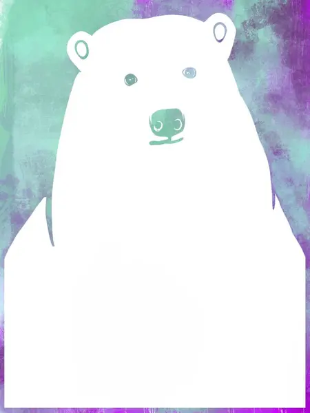 Retrato Urso Grande Polar Fundo Colorido Decorativo Ilustração Para Proteger — Fotografia de Stock