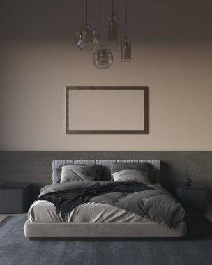 İçinde yatak odası olan bir oda.