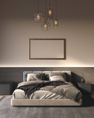 İçinde yatak odası olan bir oda.