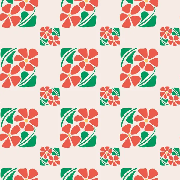 Matisse tarzında soyut çiçekli desen. Retro el çizimi çizimi. moda renkler