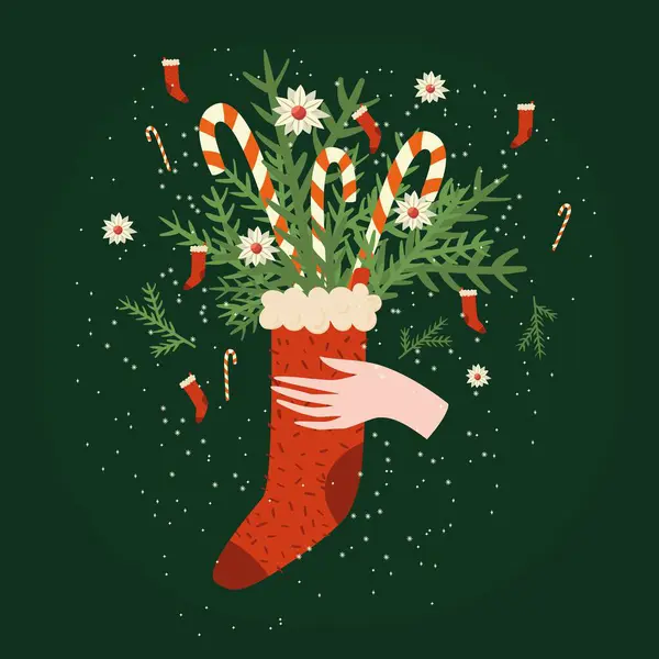 Noel ve Yeni Yıl vektörü illüstrasyonunuz kutlu olsun. Hoş parlak tebrik kartı. Vektör tasarım şablonları..