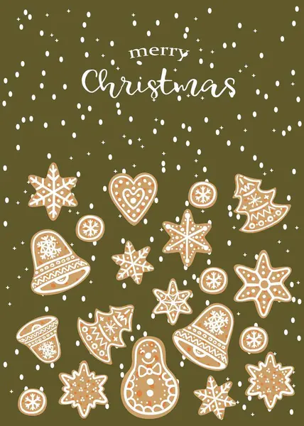 Yeni yıl kartı mı? Tasarım için sevimli elementlere sahip vektör şablonu