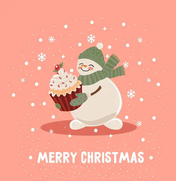 Yeni yıl kartı mı? Tasarım için sevimli elementlere sahip vektör şablonu