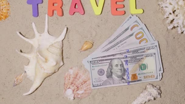 Dinheiro Para Viagem Férias Descanso Férias Sonho Viagem Umas Merecidas — Vídeo de Stock