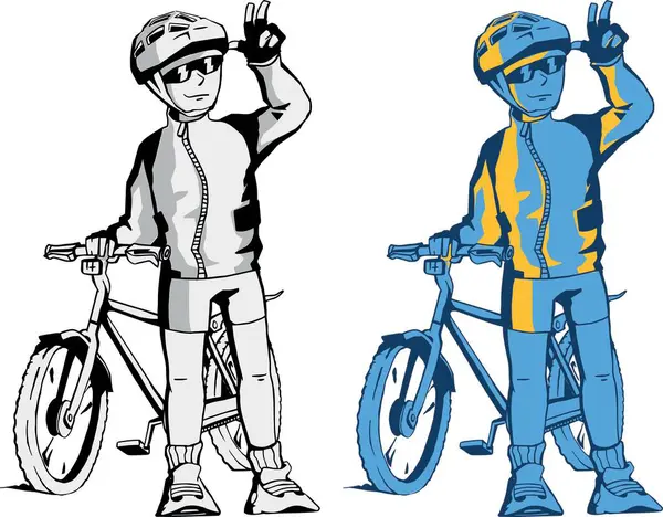 Motosikletçi karakter. Turist, sporcu, motorcu.