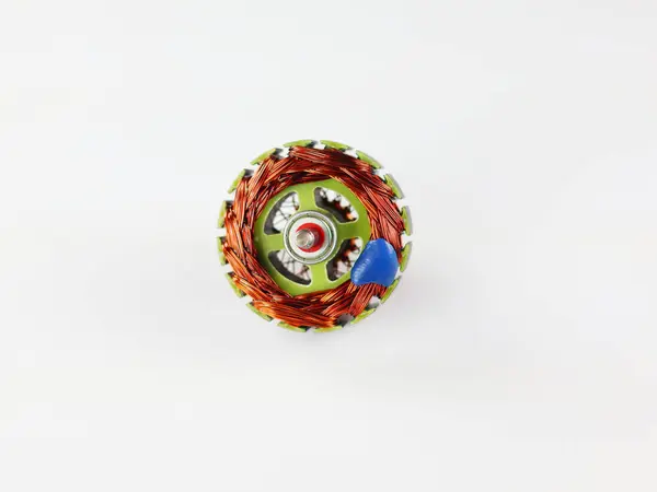 This image shows an electric motor armature, a key component in the rotation of a DC electric motor or generator.