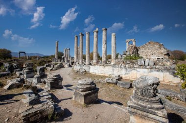 Aydn, Türkiye - 30 Ekim 2022: Afrodisias Antik Şehir Müzesi; Afrodizyak kazılarında bulunan Yunan ve Roma döneminden heykeller.