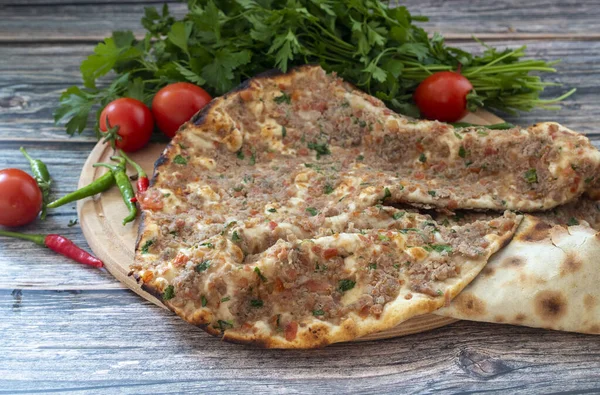 Alimentos Turcos Pizza Turca Lahmacun — Foto de Stock