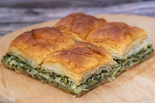 stock image Turkish Tray Brei , Herbed cheese pastry from Mugla - Milas region