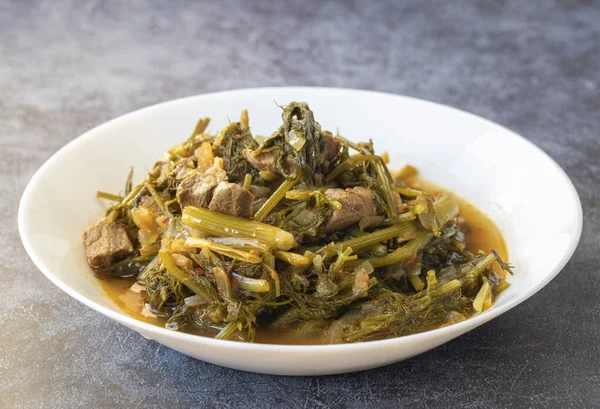 stock image Meal of the Aegean region, Foeniculum Vulgare herb meal; Turkish name meat tangle dish