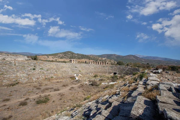 stock image Aydn,Turkey - October 30, 2022: Aphrodisias Ancient City Museum; Sculptures from the Hellenistic and Roman periods found in the Aphrodisias excavations.