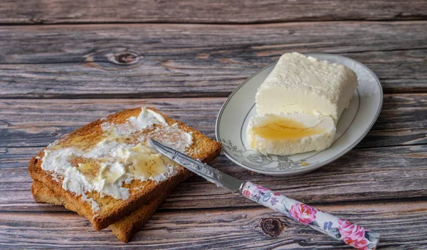 Крем Вершки Масла Сосновий Мед Турецького Сніданку — стокове фото