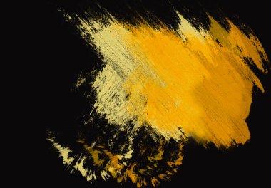 Güzel şekilli sarı suluboya fırça darbesi. Dekorasyon ve soyut arkaplanlar için uygun