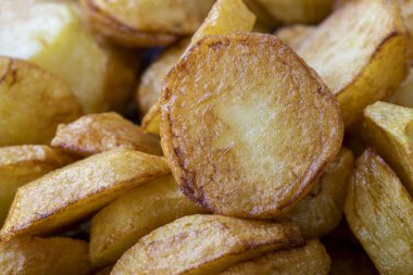 Baked small potatoes, top view .