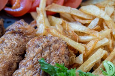 Turkish style meatballs. Turkish cuisine delicacies. Meatballs fried in breadcrumbs. local name Kadin Budu Kofte or Women's Leg Meatballs. 