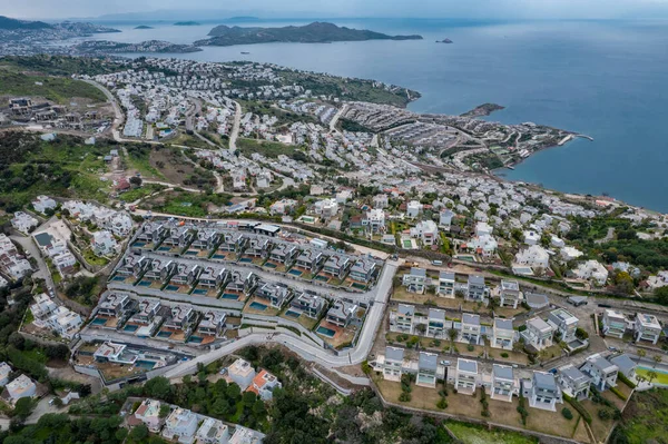 stock image Drone view of Gundogan district beach, Bodrum, Turkey